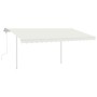 Toldo retráctil manual con luz LED crema 4x3 m de , Toldos - Ref: Foro24-3069942, Precio: 452,92 €, Descuento: %