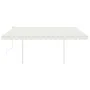 Toldo retráctil manual con luz LED crema 4x3 m de , Toldos - Ref: Foro24-3069942, Precio: 461,06 €, Descuento: %