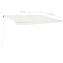 Toldo retráctil manual con luz LED crema 4x3 m de , Toldos - Ref: Foro24-3069942, Precio: 461,06 €, Descuento: %