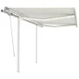 Toldo manual retráctil con luz LED crema 3x2,5 m de , Toldos - Ref: Foro24-3069902, Precio: 354,14 €, Descuento: %