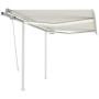 Toldo manual retráctil con luz LED crema 3x2,5 m de , Toldos - Ref: Foro24-3069902, Precio: 359,78 €, Descuento: %