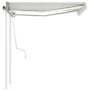 Toldo manual retráctil con luz LED crema 3x2,5 m de , Toldos - Ref: Foro24-3069902, Precio: 354,14 €, Descuento: %