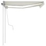 Toldo manual retráctil con luz LED crema 3x2,5 m de , Toldos - Ref: Foro24-3069902, Precio: 359,78 €, Descuento: %