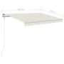 Toldo manual retráctil con luz LED crema 3x2,5 m de , Toldos - Ref: Foro24-3069902, Precio: 354,14 €, Descuento: %