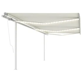 Automatic awning with LED wind sensor cream 6x3 m by , Awnings - Ref: Foro24-3070012, Price: 913,44 €, Discount: %