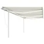 Toldo automático con LED sensor de viento crema 6x3 m de , Toldos - Ref: Foro24-3070012, Precio: 913,44 €, Descuento: %