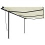 Toldo retráctil automático con postes crema 6x3 m de , Toldos - Ref: Foro24-3070197, Precio: 561,71 €, Descuento: %