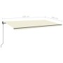 Toldo retráctil automático con postes crema 6x3 m de , Toldos - Ref: Foro24-3070197, Precio: 561,71 €, Descuento: %