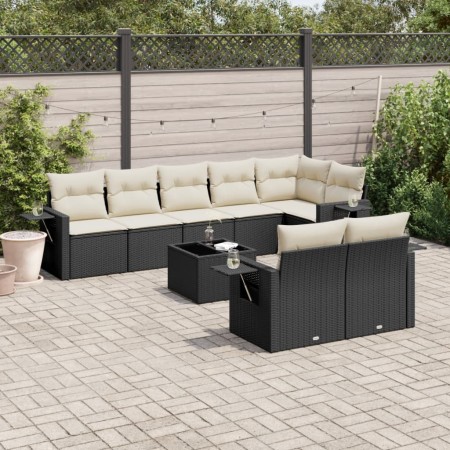 Set de sofás de jardín 8 piezas y cojines ratán sintético negro de , Conjuntos de jardín - Ref: Foro24-3252763, Precio: 589,2...