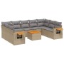 Juego de sofás jardín con cojines beige 10 pzas ratán sintético de , Conjuntos de jardín - Ref: Foro24-3227123, Precio: 582,0...