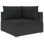 Set muebles de jardín 6 piezas y cojines ratán sintético negro de vidaXL, Conjuntos de jardín - Ref: Foro24-46745, Precio: 48...