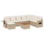 Set de sofás de jardín 9 pzas con cojines ratán sintético beige de , Sofás modulares de exterior - Ref: Foro24-3224700, Preci...