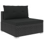 Set muebles de jardín 6 piezas y cojines ratán sintético negro de vidaXL, Conjuntos de jardín - Ref: Foro24-46745, Precio: 48...