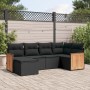 Set de sofás de jardín 6 piezas y cojines ratán sintético negro de , Conjuntos de jardín - Ref: Foro24-3260256, Precio: 387,6...