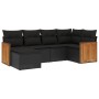 Set de sofás de jardín 6 piezas y cojines ratán sintético negro de , Conjuntos de jardín - Ref: Foro24-3260256, Precio: 387,6...