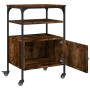 Soporte de impresora 3 niveles roble ahumado 50x40x76 cm de , Soportes para impresoras - Ref: Foro24-842293, Precio: 67,80 €,...