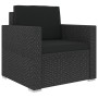 Set muebles de jardín 6 piezas y cojines ratán sintético negro de vidaXL, Conjuntos de jardín - Ref: Foro24-46745, Precio: 48...