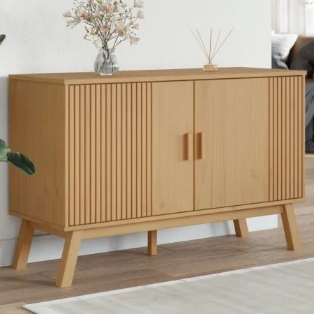 OLDEN sideboard solid brown pine wood 114x43x73.5 cm by , Sideboards - Ref: Foro24-358609, Price: 150,05 €, Discount: %