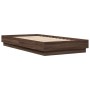 Estructura de cama madera de ingeniería marrón roble 90x190 cm de , Camas y somieres - Ref: Foro24-839636, Precio: 96,69 €, D...