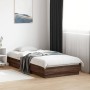 Estructura de cama madera de ingeniería marrón roble 90x190 cm de , Camas y somieres - Ref: Foro24-839636, Precio: 96,69 €, D...