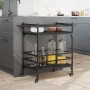 Carrito de cocina de madera de ingeniería negro 82x40x78,5 cm de , Carros de cocina y comedor - Ref: Foro24-842361, Precio: 5...