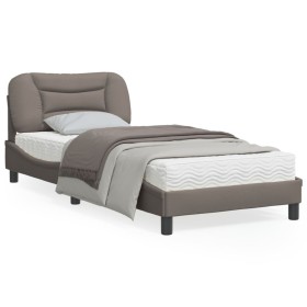 Estructura de cama con cabecero de tela gris taupe 80x200 cm de , Camas y somieres - Ref: Foro24-3207734, Precio: 151,78 €, D...