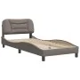 Bed frame with headboard in taupe gray fabric 80x200 cm by , Beds and slatted bases - Ref: Foro24-3207734, Price: 149,28 €, D...