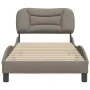 Bed frame with headboard in taupe gray fabric 80x200 cm by , Beds and slatted bases - Ref: Foro24-3207734, Price: 149,28 €, D...