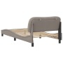 Estructura de cama con cabecero de tela gris taupe 100x200 cm de , Camas y somieres - Ref: Foro24-3207755, Precio: 157,59 €, ...