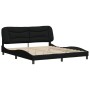 Estructura de cama con cabecero de tela negro 180x200 cm de , Camas y somieres - Ref: Foro24-3207788, Precio: 254,45 €, Descu...
