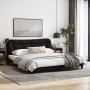 Estructura de cama con cabecero de tela negro 180x200 cm de , Camas y somieres - Ref: Foro24-3207788, Precio: 254,45 €, Descu...