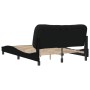 Estructura de cama con cabecero de tela negro 140x200 cm de , Camas y somieres - Ref: Foro24-3207774, Precio: 218,84 €, Descu...