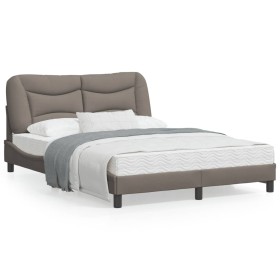 Estructura de cama con cabecero de tela gris taupe 140x190 cm de , Camas y somieres - Ref: Foro24-3207769, Precio: 215,57 €, ...