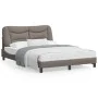 Bed frame with headboard in taupe gray fabric 140x190 cm by , Beds and slatted bases - Ref: Foro24-3207769, Price: 213,06 €, ...