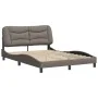 Bed frame with headboard in taupe gray fabric 140x190 cm by , Beds and slatted bases - Ref: Foro24-3207769, Price: 213,06 €, ...