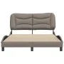 Bed frame with headboard in taupe gray fabric 140x190 cm by , Beds and slatted bases - Ref: Foro24-3207769, Price: 213,06 €, ...