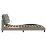 Bed frame with headboard in taupe gray fabric 140x190 cm by , Beds and slatted bases - Ref: Foro24-3207769, Price: 213,06 €, ...