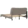 Bed frame with headboard in taupe gray fabric 140x190 cm by , Beds and slatted bases - Ref: Foro24-3207769, Price: 213,06 €, ...