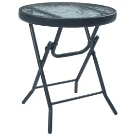 Mesa de jardín bistró acero y vidrio negro 40x46 cm de vidaXL, Mesas de jardín - Ref: Foro24-47926, Precio: 51,20 €, Descuent...