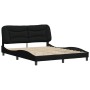 Estructura de cama con cabecero de tela negro 160x200 cm de , Camas y somieres - Ref: Foro24-3207781, Precio: 266,56 €, Descu...