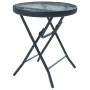 Mesa de jardín bistró acero y vidrio negro 40x46 cm de vidaXL, Mesas de jardín - Ref: Foro24-47926, Precio: 54,55 €, Descuent...