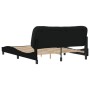 Estructura de cama con cabecero de tela negro 160x200 cm de , Camas y somieres - Ref: Foro24-3207781, Precio: 266,56 €, Descu...