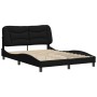 Estructura de cama con cabecero de tela negro 120x200 cm de , Camas y somieres - Ref: Foro24-3207760, Precio: 178,31 €, Descu...