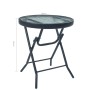Mesa de jardín bistró acero y vidrio negro 40x46 cm de vidaXL, Mesas de jardín - Ref: Foro24-47926, Precio: 54,55 €, Descuent...
