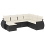 Set de comedor de jardín 7 pzas y cojines ratán sintético negro de , Conjuntos de jardín - Ref: Foro24-3254033, Precio: 437,9...