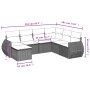 Set de comedor de jardín 7 pzas y cojines ratán sintético negro de , Conjuntos de jardín - Ref: Foro24-3254033, Precio: 437,9...