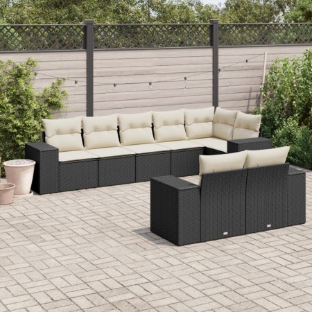 Set de sofás de jardín 8 piezas y cojines ratán sintético negro de , Conjuntos de jardín - Ref: Foro24-3255153, Precio: 550,6...