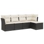 Set de muebles de jardín 5 pzas y cojines ratán sintético negro de , Conjuntos de jardín - Ref: Foro24-3263132, Precio: 281,3...