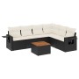 Set de comedor de jardín 7 pzas y cojines ratán sintético negro de , Conjuntos de jardín - Ref: Foro24-3256910, Precio: 424,3...