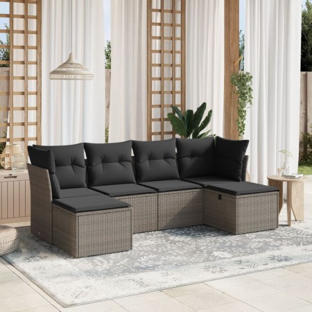 Set de muebles de jardín 6 pzas y cojines ratán sintético gris de , Conjuntos de jardín - Ref: Foro24-3263236, Precio: 327,81...